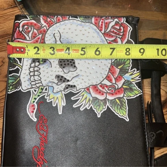 Ed Hardy Black and Red Skull Shoulder Bag - Picture 7 of 7